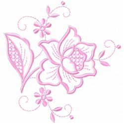 Flowers And Tree Embroidery Design 11